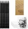 Woodless Graphite Drawing Pencils Set,6 Black Lead Pre-Sharpened 2H HB, 2B, 4B, 6B 8B Degrees Coloring Pencils, 50PK Blank Watercolor Card for Sketching,Writing,Shading
